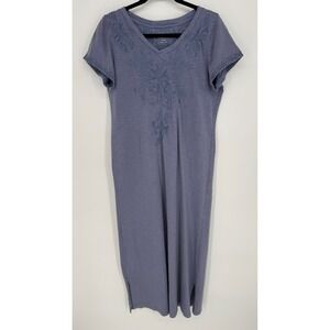 KARYN SEO USA DESIGNED EMBROIDERED BLUE MAXI DRESS SMALL